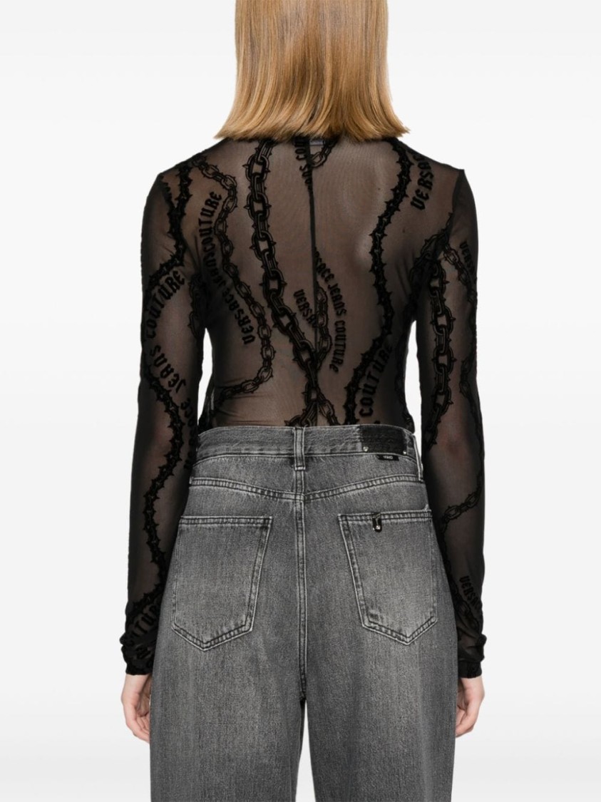Versace Jeans Couture Top Black In Black