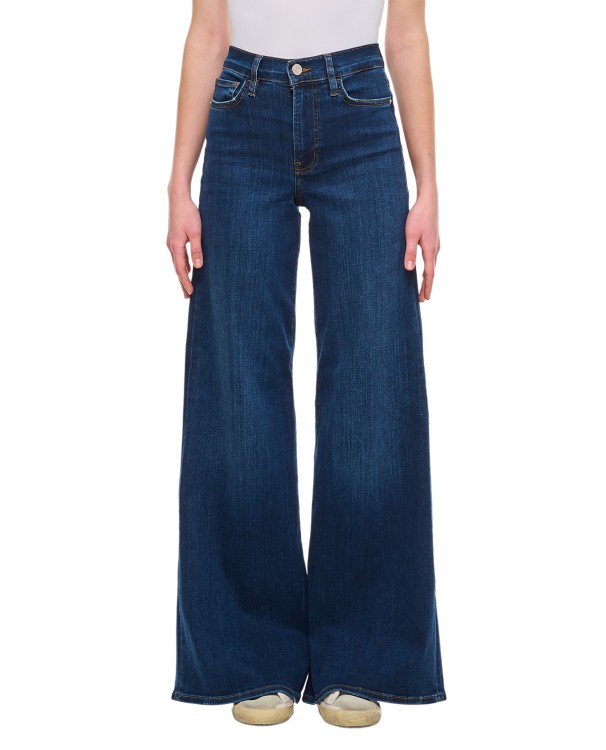 Frame Palazzo Denim Trousers In Blue
