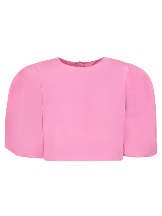 Shop Msgm Pink Cropped Blouse