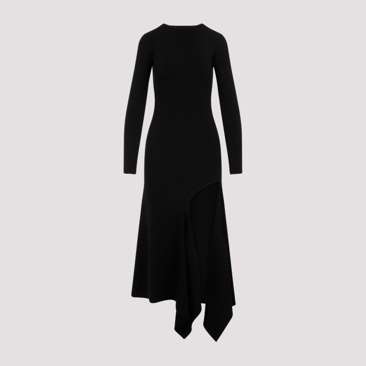 Shop Y/project Black High Slit Long Sleeve Dress