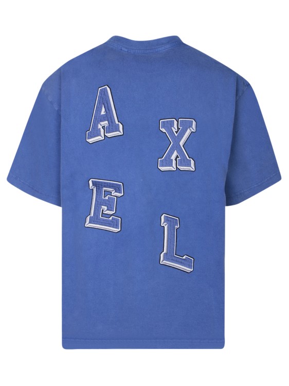 Shop Axel Arigato Embroidered Cotton T-shirt In Blue
