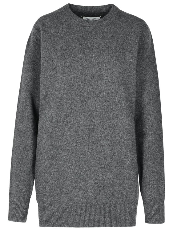 Maison Margiela Wool Sweater 'over' Crew Neck In Grey