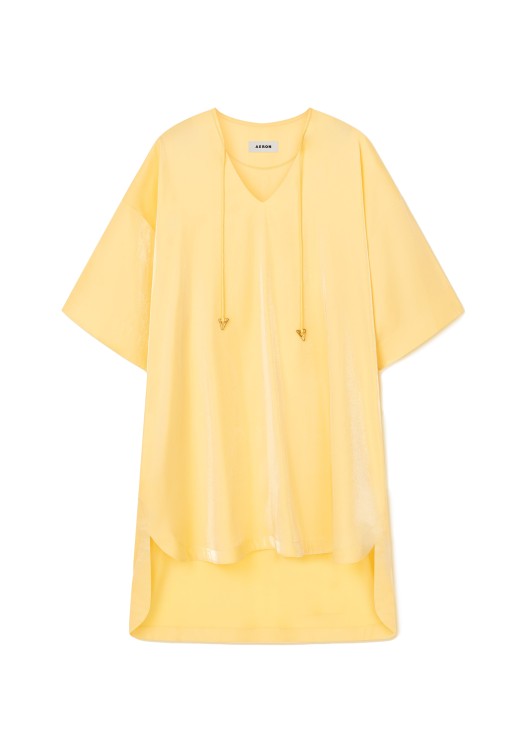 Shop Aeron Destino - Short Sleeve Dress In Yellow