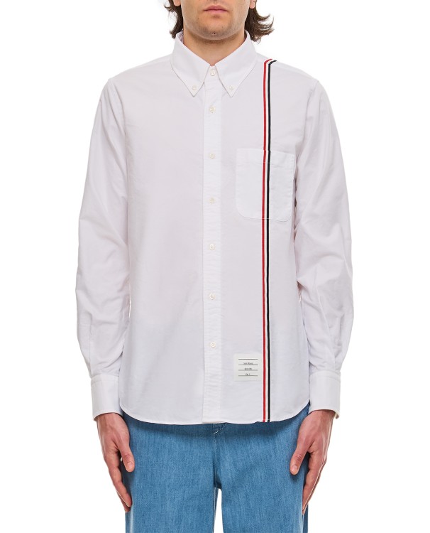 Shop Thom Browne Cotton Button Down Shirt In White