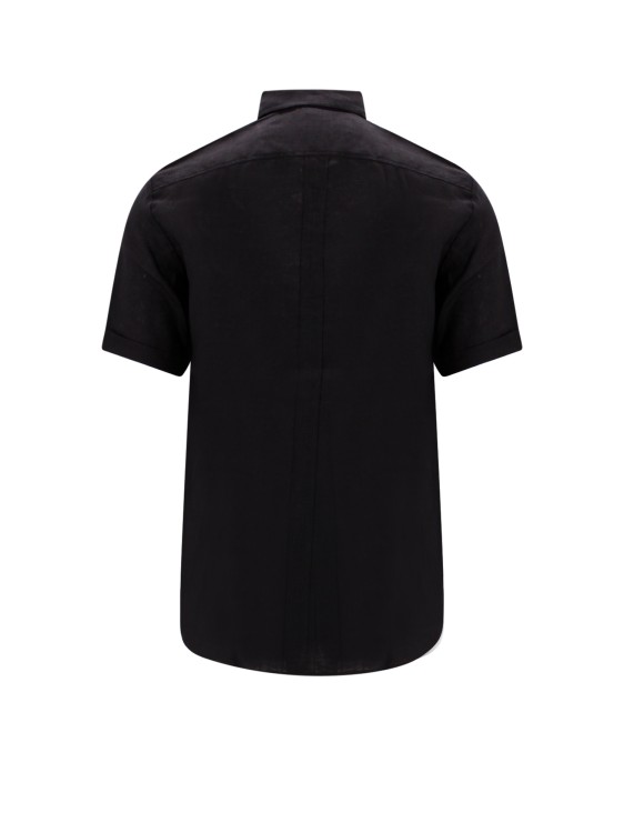 Shop Pt Torino Black Linen Shirt