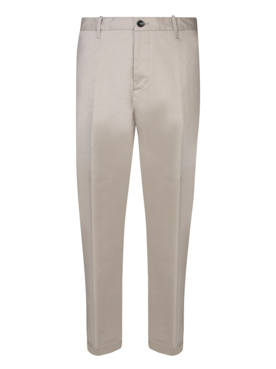 Shop Nine In The Morning Gabardine Fabric Wide Cut Trousers In Grey