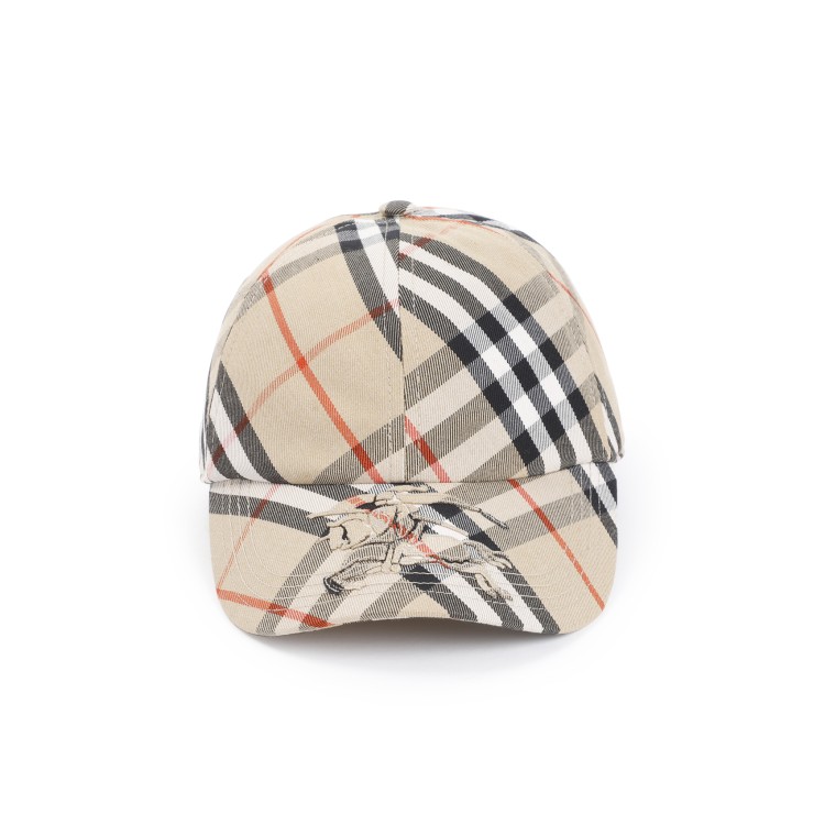 Burberry Beige Check Cap In Neutrals