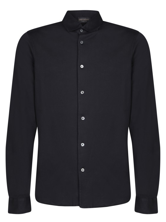 Shop Dell'oglio Long Sleeve Jersey Shirt In Black