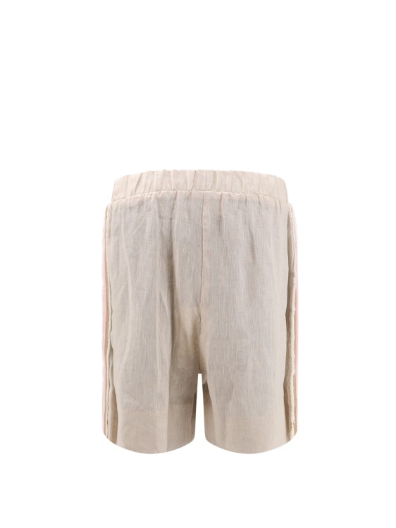 Shop Mvp Wardrobe Linen Shorts With Lateral Frayed Profiles In White