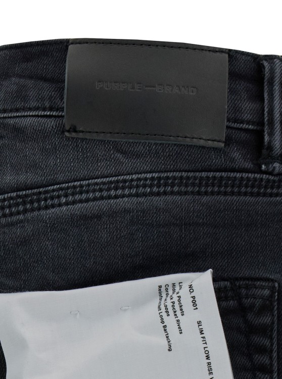 Shop Purple Brand Black Fitted Five-pocket Jeans In Crinkled Effect Denim