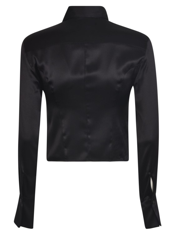 Shop Pinko Black Long-sleeve Silk Shirt