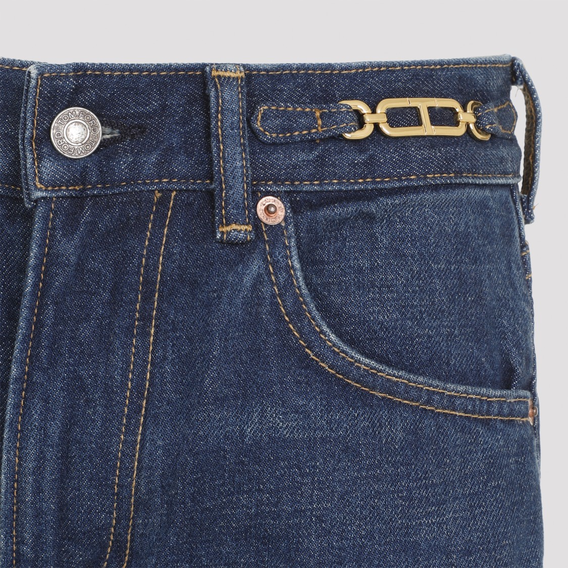 Tom Ford High-waist Straight Cotton Jeans In Blue