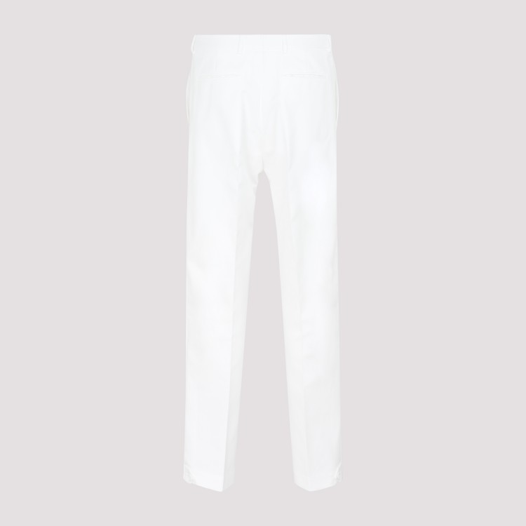 Shop Dior Ivory Ankle Slit Detail Pants In White