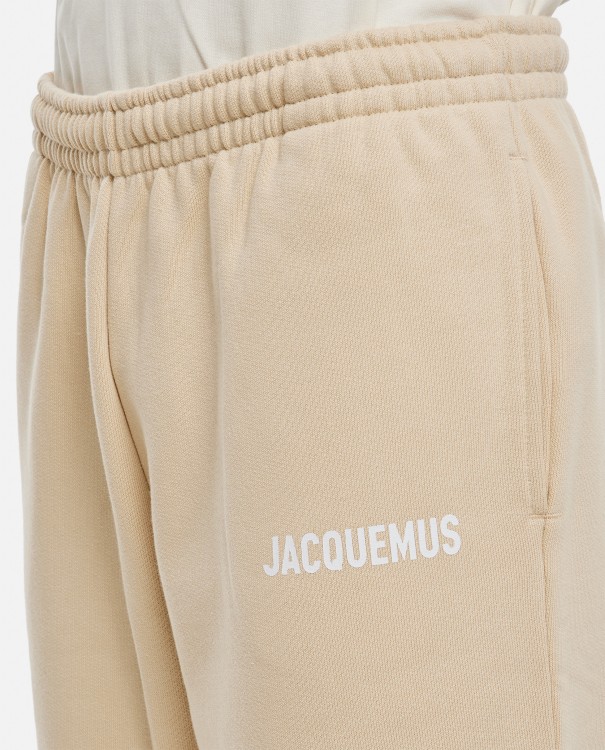 Shop Jacquemus Le Jogging  Cotton Track-pants In Neutrals