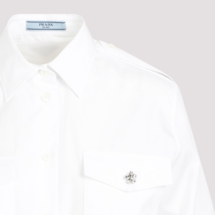 Shop Prada White Cotton Shirt