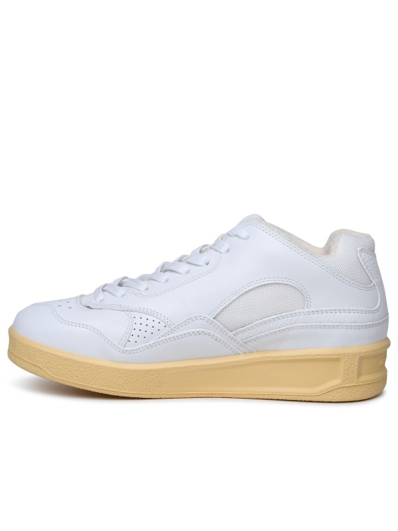 Shop Jil Sander White Leather Sneakers