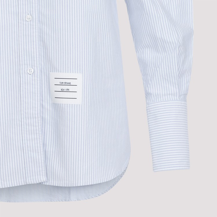 Shop Thom Browne Exaggerated Easy Fit Blue Cotton Shirt
