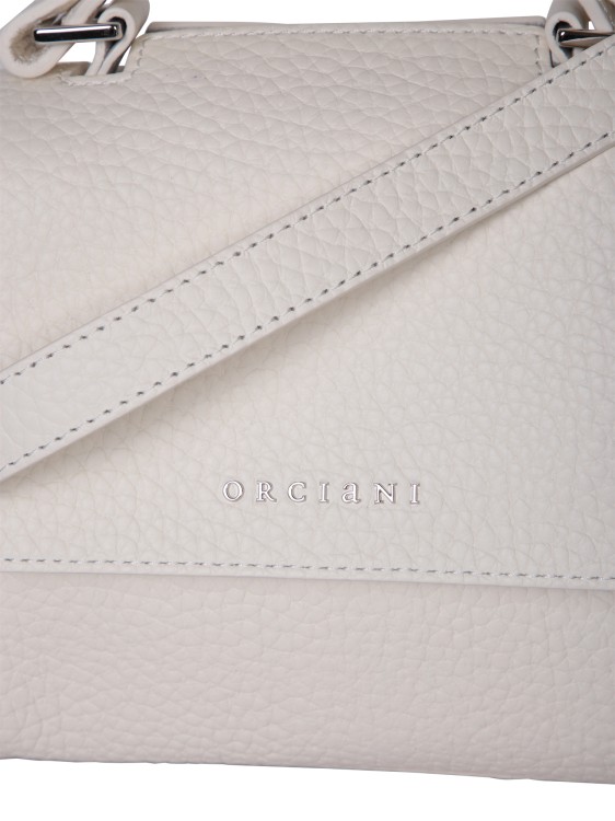 Shop Orciani Leather Hanlde Bag In Grey