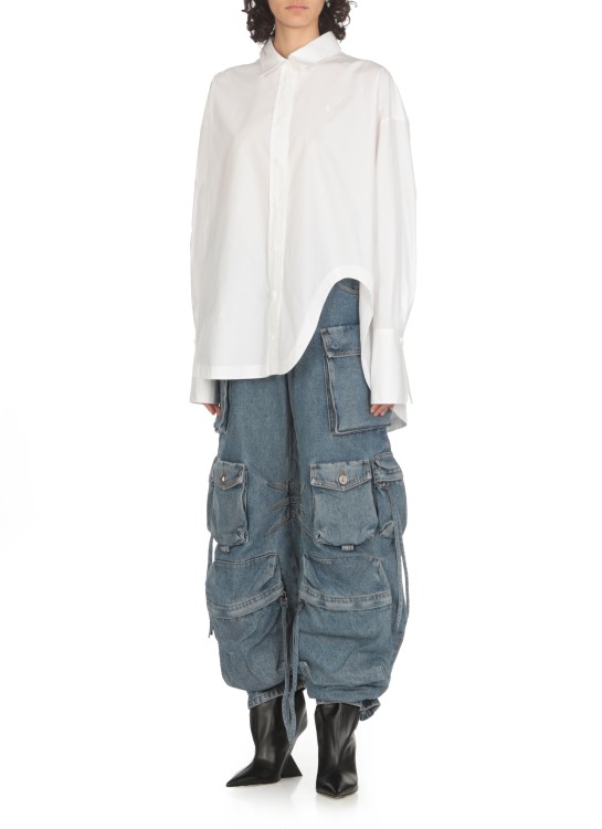 Shop Attico Diana Oversize Shirt In White