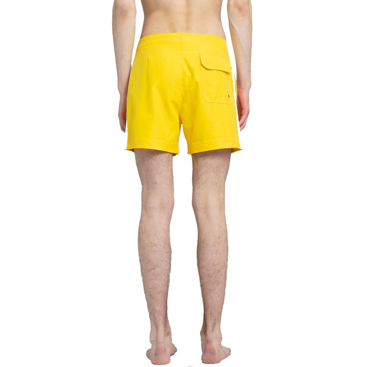 Shop Palm Angels Yellow Swim Shorts