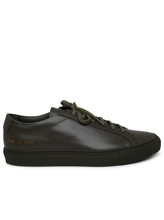 COMMON PROJECTS ACHILLES SNEAKERS IN GREEN LEATHER