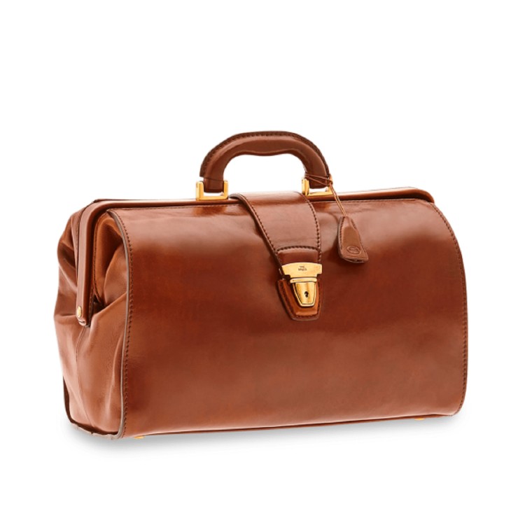 The Bridge Brown Leather Bag In Red