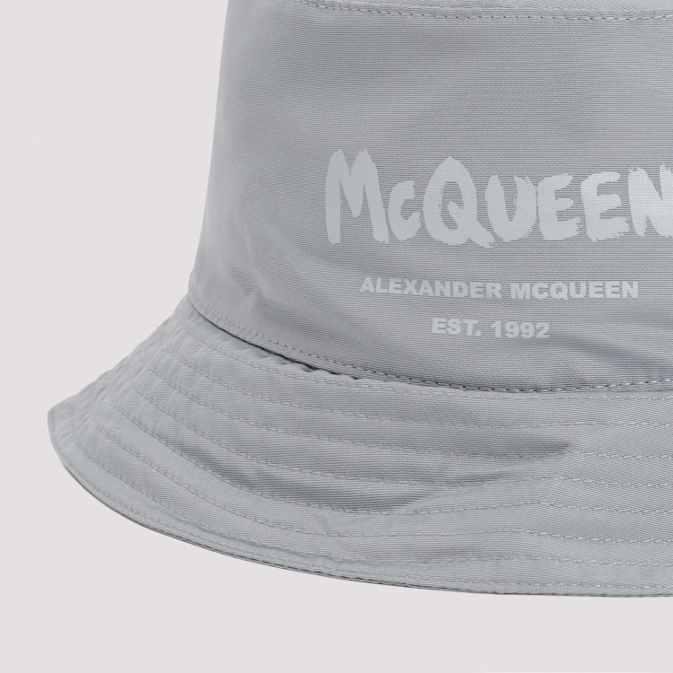 Shop Alexander Mcqueen Gray Logo Baseball Cap In Grey