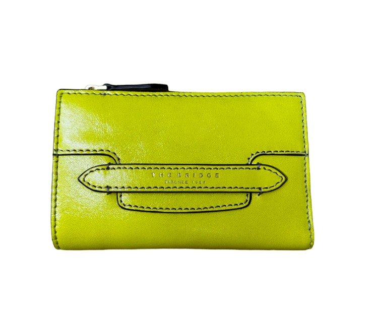 The Bridge Yellow Leather Wallet In Green