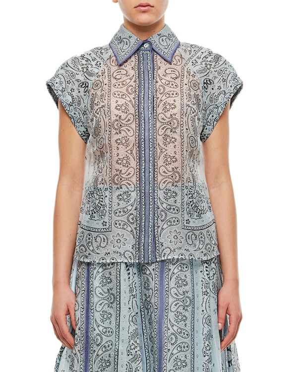 Shop Zimmermann Matchmaker Fitted Blouse In Blue