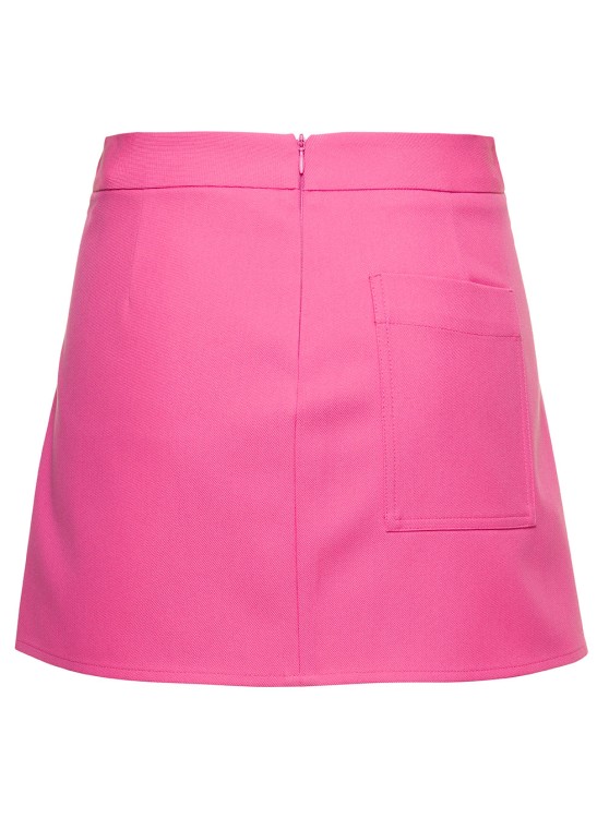Shop Palm Angels Pink Mini-skirt With Double Split And Pocket In Cotton Blend