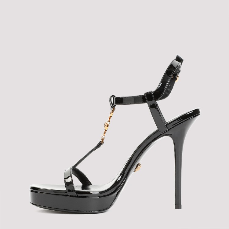 Shop Versace Patent Leather Medusa `95 Sandals In White