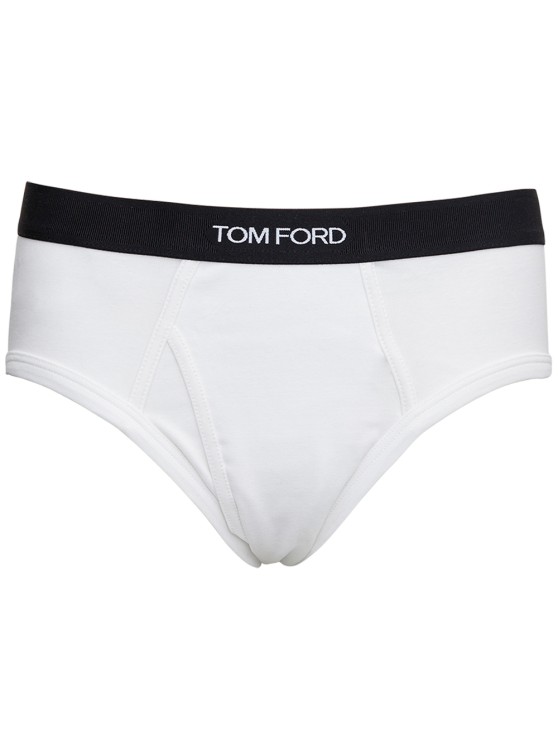 Tom Ford White Briefs With Logo In Cotton