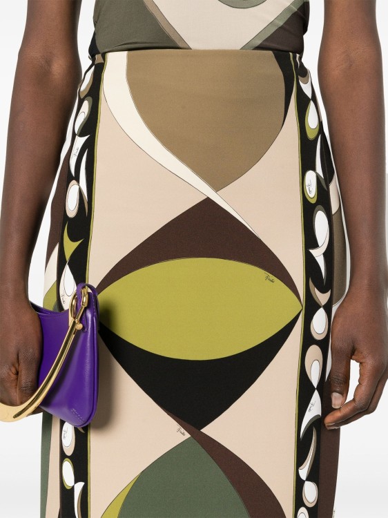 Shop Pucci Maxi Skirt Multicolor Fish-print