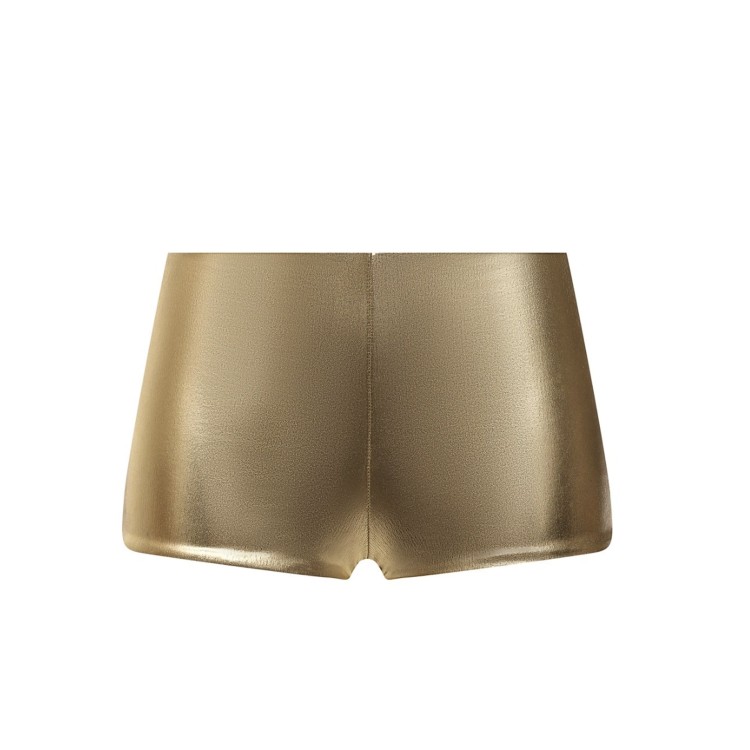 Shop Saint Laurent Mid Slightly Stretchy Fabric Shorts In Gold