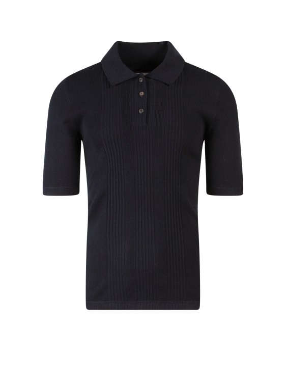 Maison Margiela Polo Shirt With Iconic Back Stitching In Black