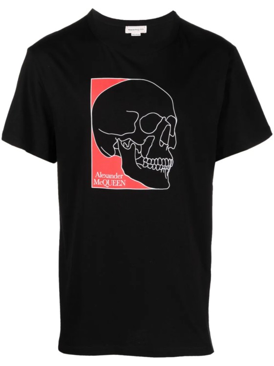 Shop Alexander Mcqueen Skull Print Black T-shirt
