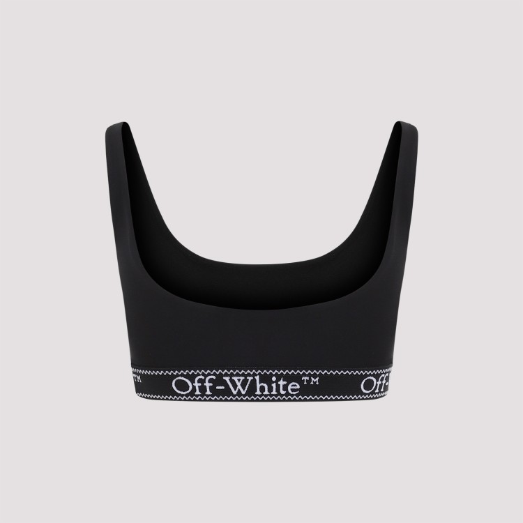 Shop Off-white Logoband Black Polyamide Bra
