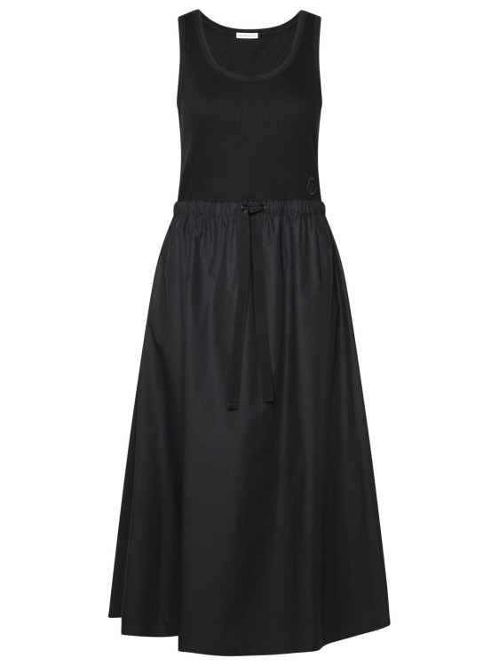Shop Moncler Black Cotton Blend Dress