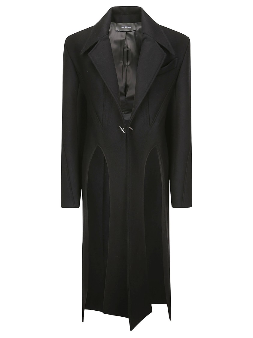 Shop Mugler Black  Women's Coat With Cut-out Detail