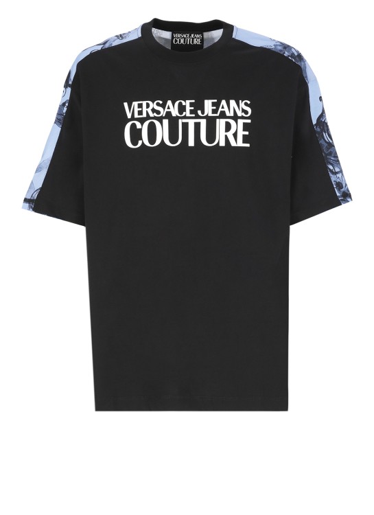 Versace Jeans Couture T-shirt With Patch Logo In Black