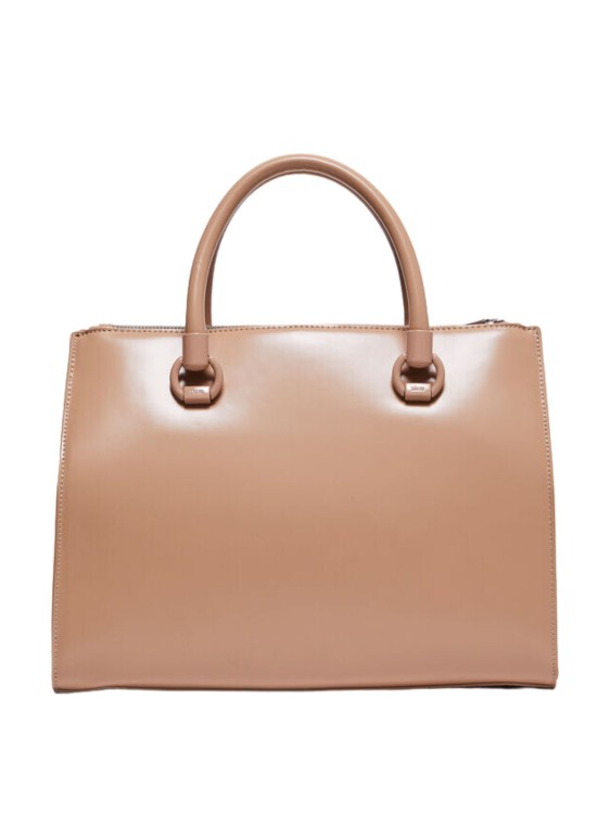 Shop Liu •jo Brown Pu Handbag In Neutrals