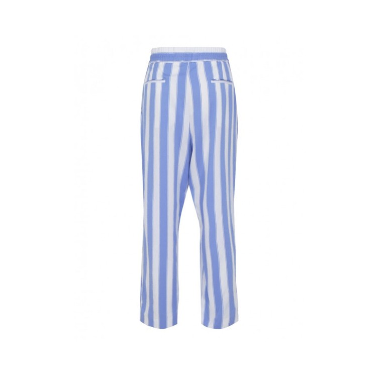 Shop Balmain Striped Pants In Blue