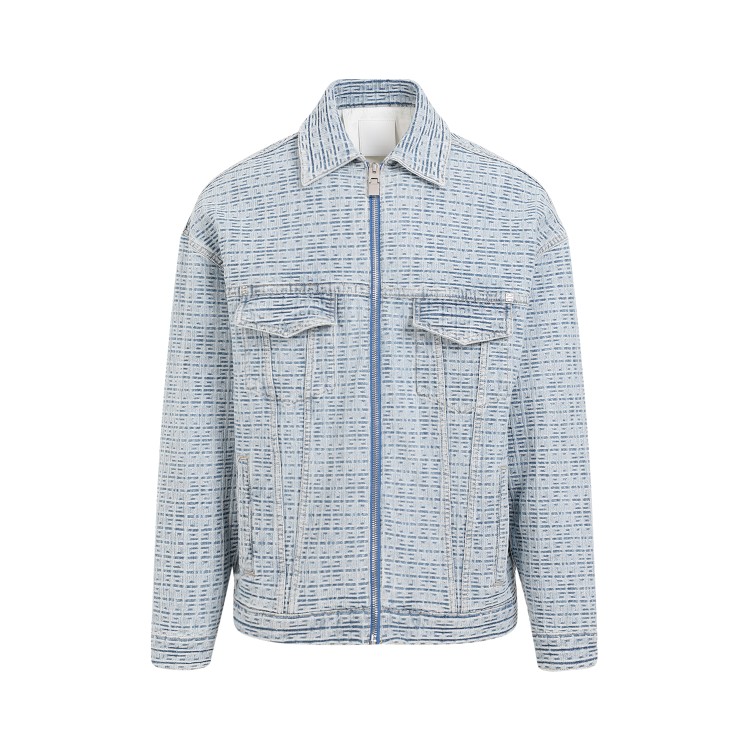 Shop Givenchy Light Blue Cotton Jacket In Grey