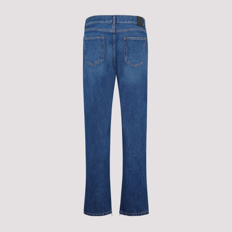 Shop Off-white Skate Medium Blue Cotton Jeans