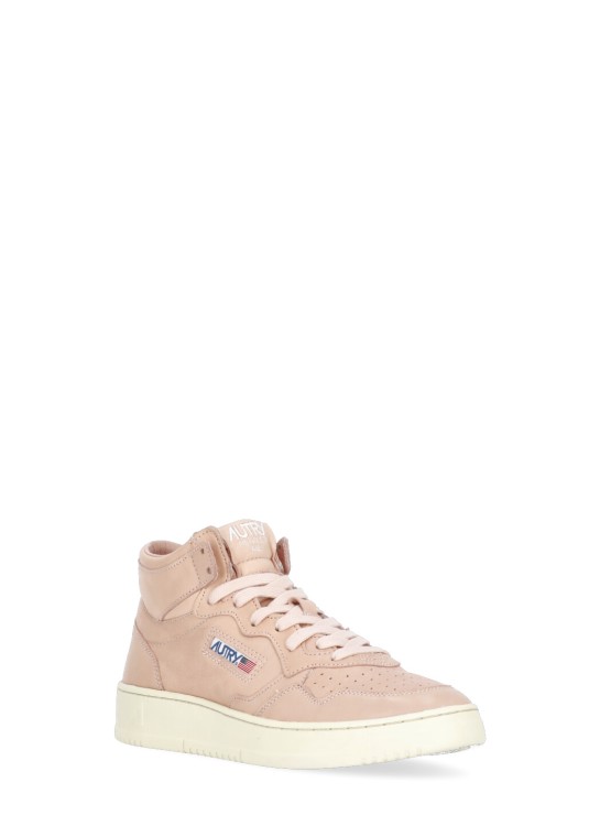 Shop Autry Medalist Mid Sneakers In Pink