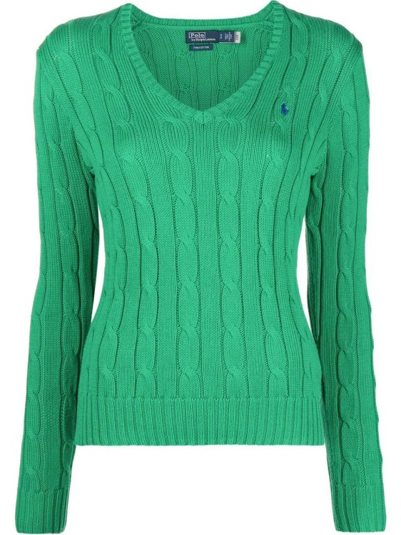 Shop Polo Ralph Lauren Green Cotton Sweater