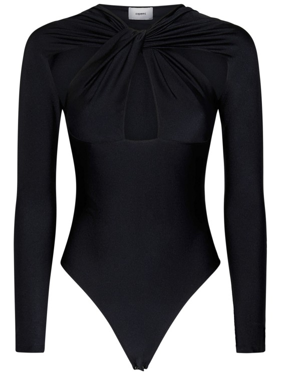 Shop Coperni Long-sleeved Black Stretch Jersey Bodysuit