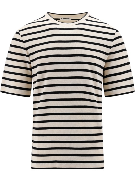 Jil Sander Stripe Print T-shirt In Neutrals