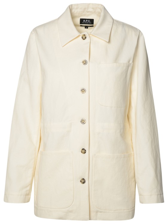Shop Apc White Cotton Blend Jacket