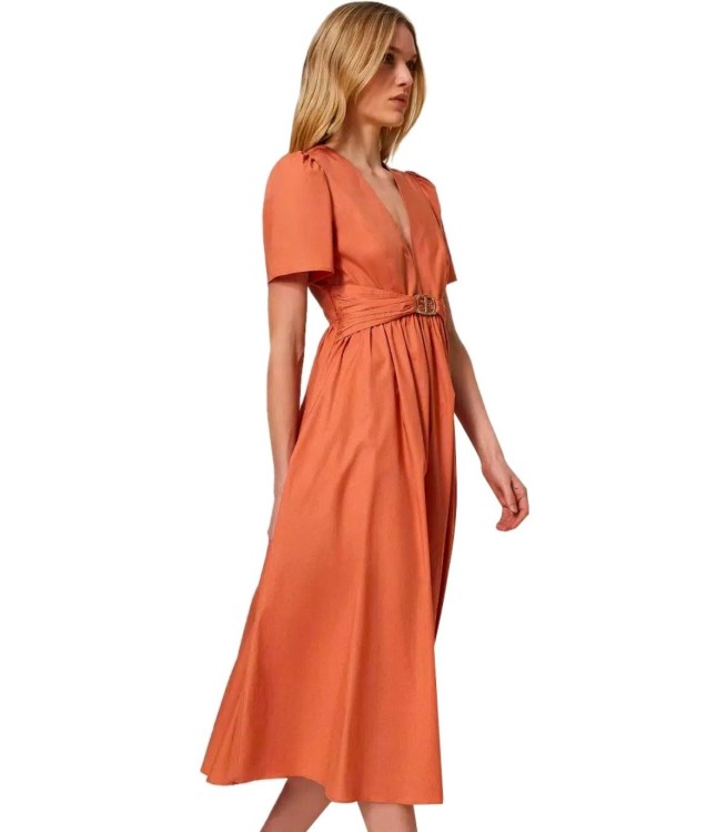 Shop Twinset Orange Midi Dress